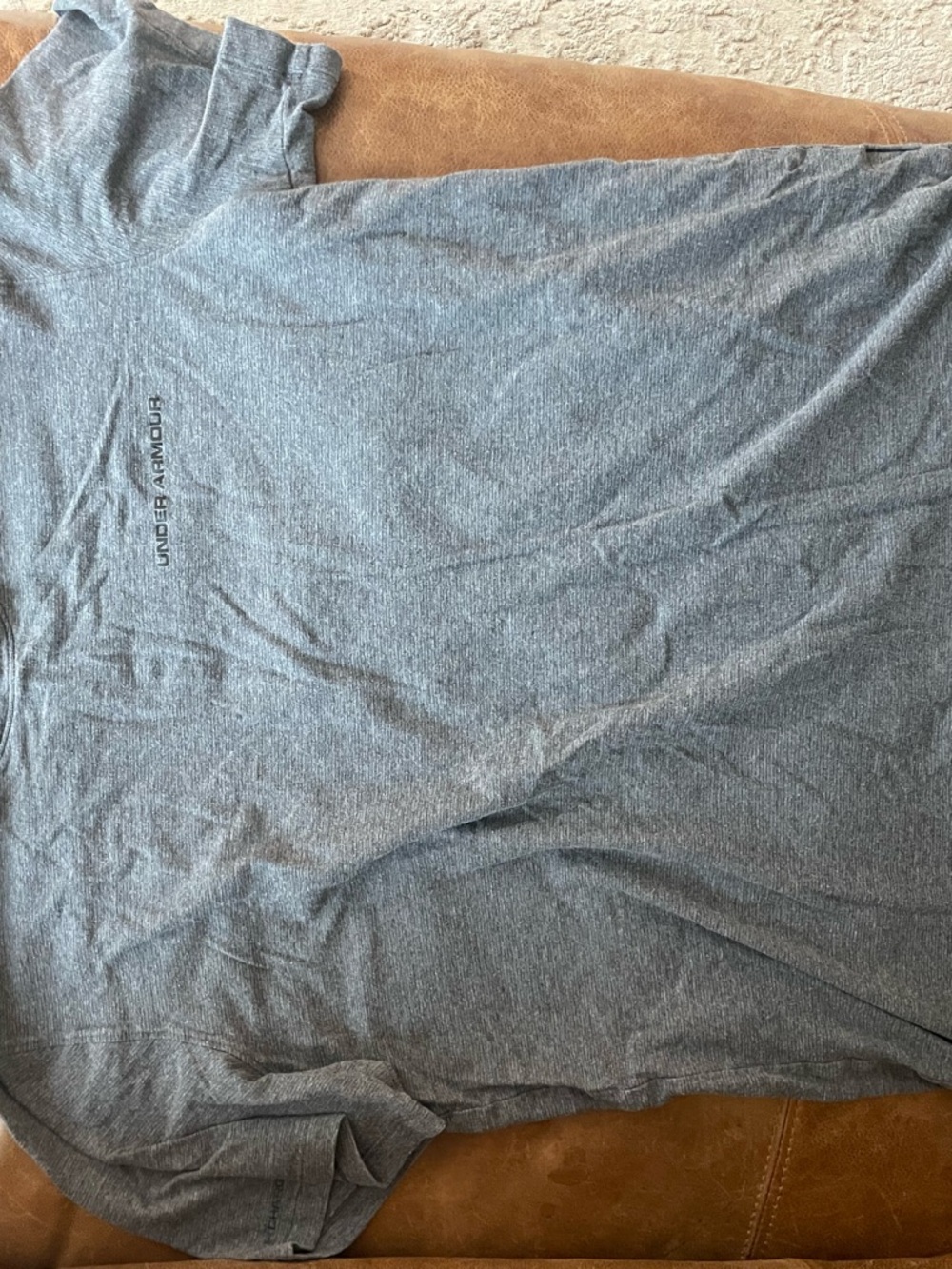 Under Armour Gray Heather Performance Tee with Logo Trim